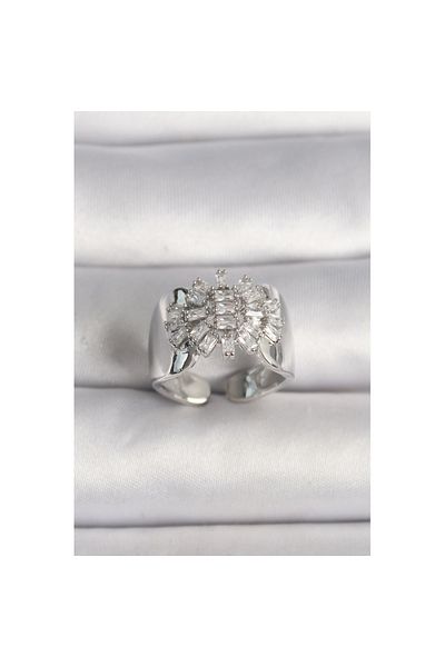 Skygo Brass Silver Color Adjustable Baguette Zircon Stone Model Women's Necklace - Tj-Byk3588