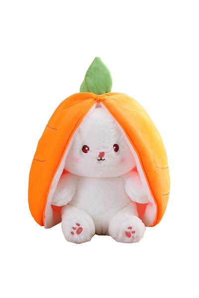 Choice 01 18cm Cosplay Strawberry Carrot Rabbit Plush Toy Stuffed Creative Bag into Fruit Transform Baby Cu
