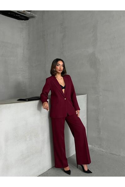 FERZOLAİO Momentum Gold Buttoned Burgundy Double Suit
