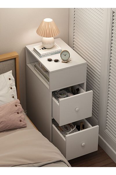 sharpdo European-style Light Luxury Bedside Table With Drawers 30*30*66cm
