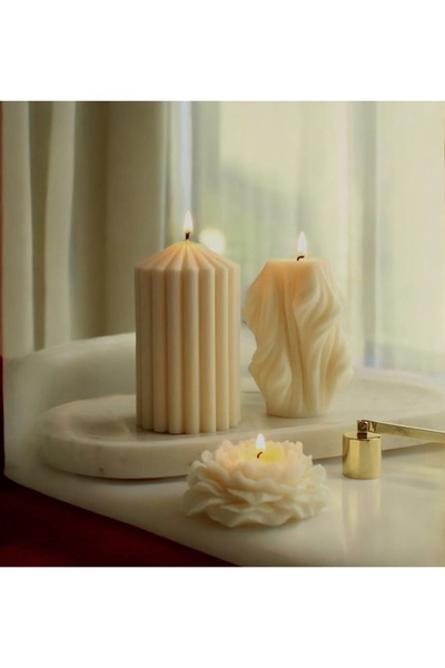 Genel Markalar 3'lü Pinterest Kokulu Mum Seti Beyaz MissLina, Ferahlatıcı ve ...