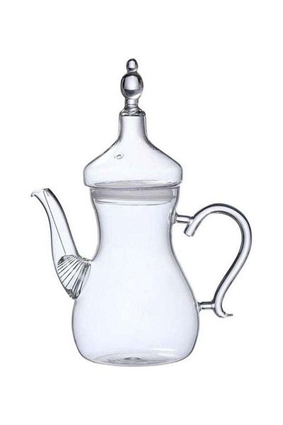 Generic Lushh Heat Resistant Borosilicate Arabic Style Glass Teapot Clear 1000ml