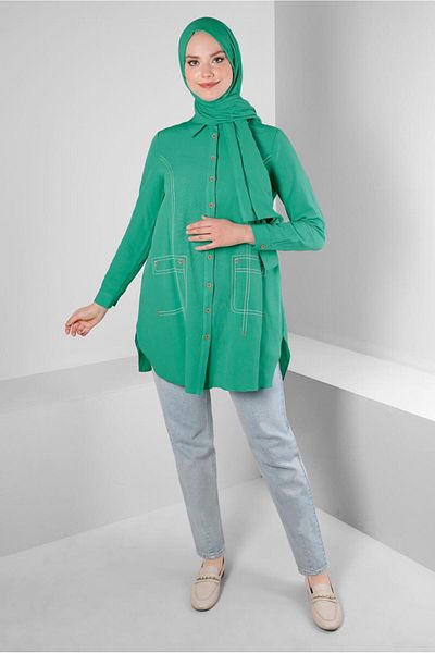 Alvina STITCH DETAILED SHIRT TUNIC 43605