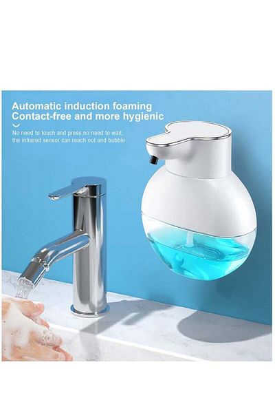 COOYA Electric Soap Dispenser,400 Ml,2-stage Adjustment, Wall-mounted,usb Rechargeable,for Bathroom,white