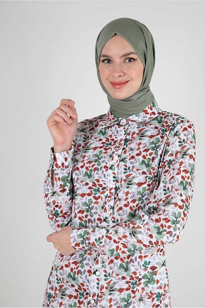 Alvina Buttoned Patterned Tunic 42904