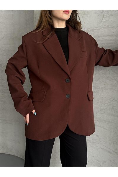 FERZOLAİO Classic Brown Blazer Jacket