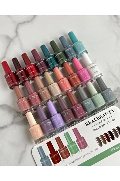 real beauty مجموعة طلاء اظافر 24 لون متعدد