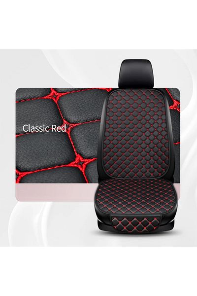 Choice 2pc Black and red Car Seat Cover Napa Leather Minimalism Seat Cushion Wear-resistant and Durable, F