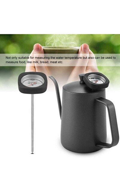 Yelajoy Stainless Steel Coffee Pot, 600ml Teflon Coated, Goose Neck Design, With Thermometer, For Home Use