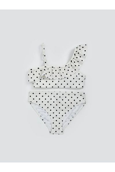 LC Waikiki Bikini pentru fete LCW Kids, alb, cu uscare rapidă, protecție UV