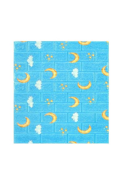 Flippy Set 10 Placi Tapet 3D Flippy 70x77 cm 3 mm Polietilenă Tip Caramidă Model Luna 5.3 mp Albastru
