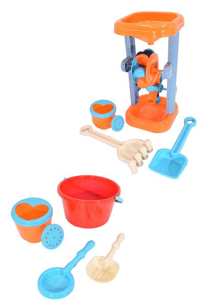 Waldern Toys Water and Sand Mill Beach Play Set with Bucket and Shovel Accessories