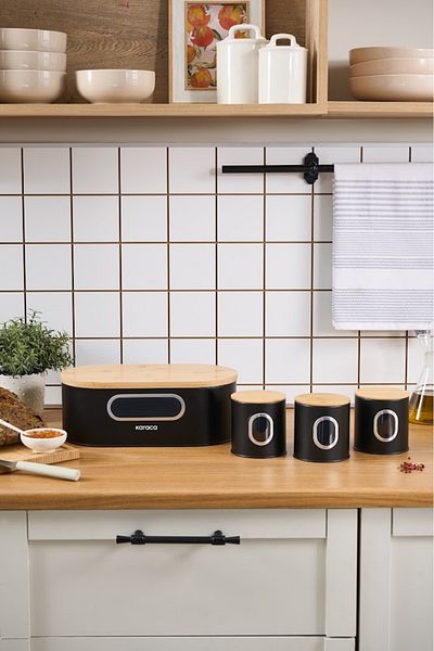 Karaca   Premium Black Bread Box and Storage Container, with Gift