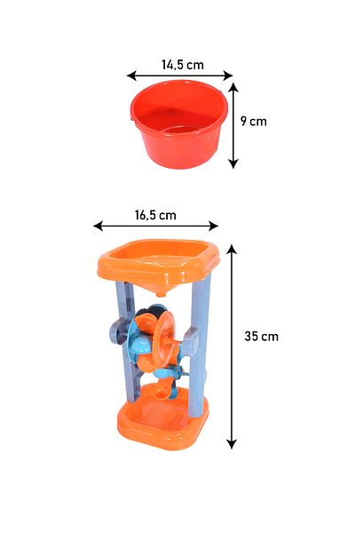 Waldern Toys Water and Sand Mill Beach Play Set with Bucket and Shovel Accessories