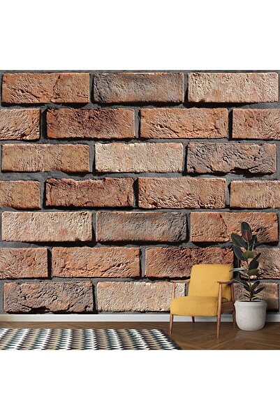 Flippy Σετ 10 αυτοκόλλητων πλακιδίων ταπετσαρίας 3D, απομίμηση τούβλου εξωτερικού χώρου, 30x30 cm, κουζίνας, αυτοκόλλητα, καφέ