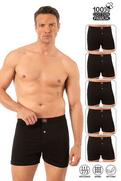 ÖZKAN underwear بوكسر رجالي قطن 100% بقصة كلاسيكية Özkan 0041 5 قطع