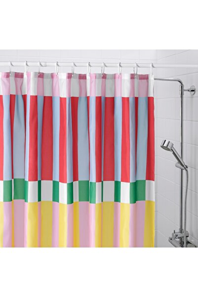 IKEA BANJANTRÄD Shower curtain, multicolour, 180 x 200 cm