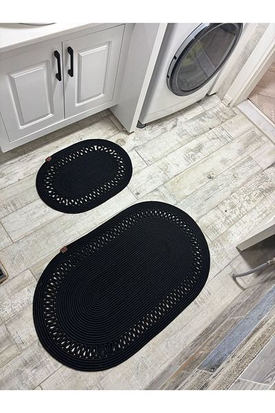 ERSU AHAT HOME DESİGN Set de covorașe de baie din iută, paie, set de coșuri de baie, set de covorașe DIMENSIUNE MARE