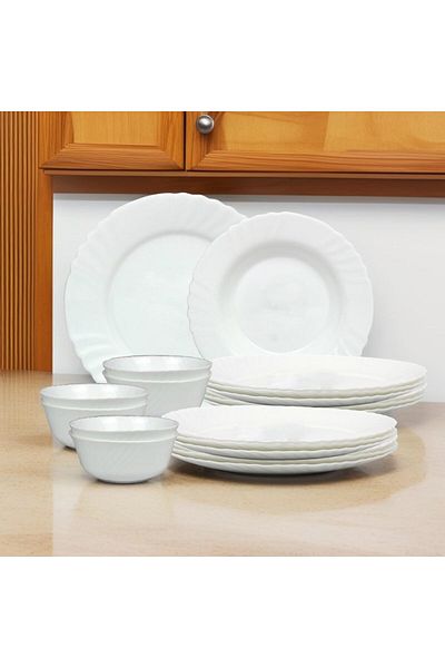 Melrich 38 Piece Opalware Dinner Set Dishwasher safe, Microwave safe