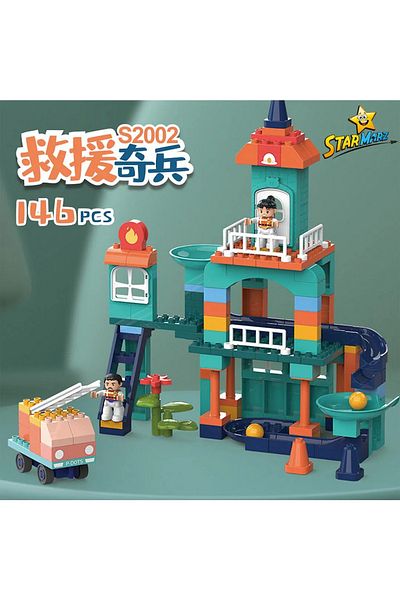 StarMarz -Blocks 4 In 1 Activity Table With Stool & Blocks Construction Set - 300 Pieces, Multicolor