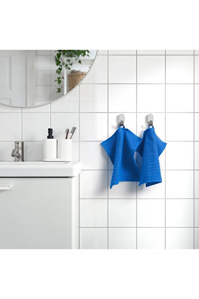 IKEA VÅGSJÖN Washcloth Bright Blue 30x30 cm – 100% Cotton Soft Terry Towel
