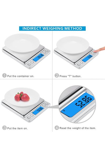 COOYA Digital Scale, Back-Lit LCD Display, Batteries Included, for Kitchen