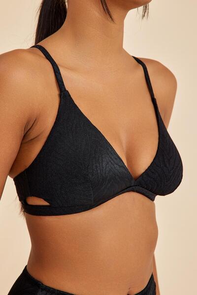 Amarelle Bali Black Unfilled Padded Triangle Bikini Top