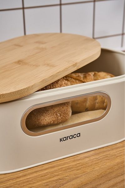 Karaca Premium Bread Box - Cream Prepped with Storage Container