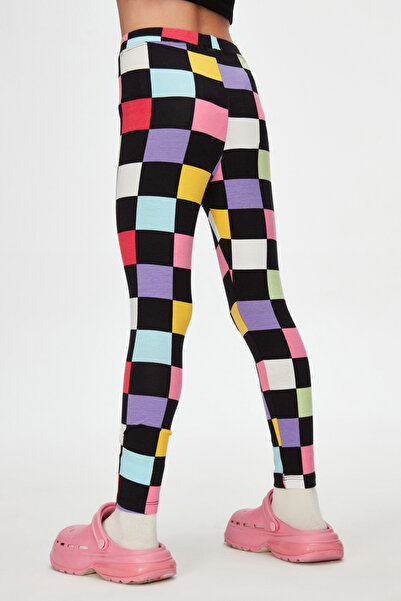 LOVETTI Girl's Patterned Op Art Chechers Summer Tights