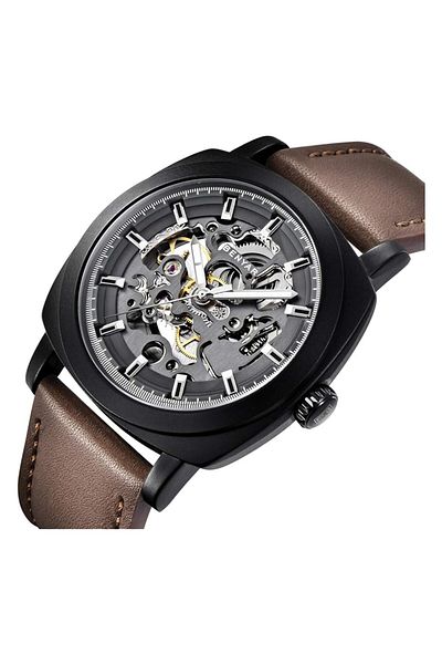 Generic By Benyar Watch Men Automatic Mechanical Men Watches Golden Movement 45 Mm Skeleton Dial Water And