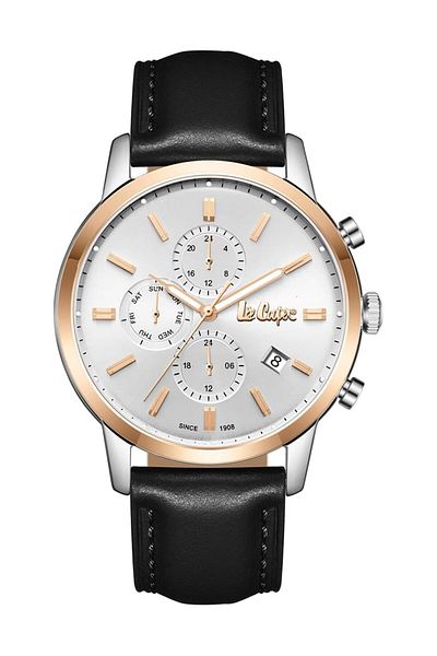 Generic Lee Cooper Men Jp15 Movement Watch Multi Function Display And Leather Strap Lc08085 531 Silver Strap