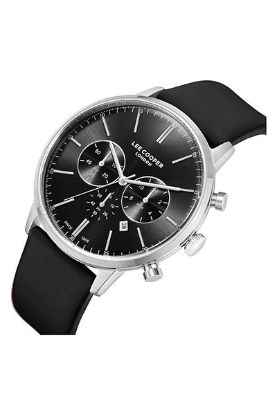 Generic Lee Cooper Men Pe932 Movement Watch Multi Function Display And Leather Strap Lc08043 351 Black