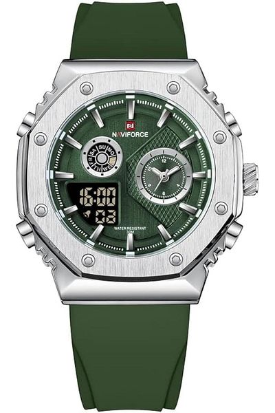 Generic Naviforce Men Analog Digital Dual Display Sports Silicon Strap Quartz Watch Nf9216