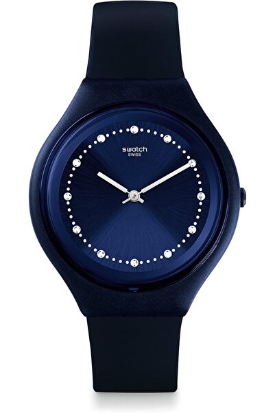 Generic ساعة سواتش سكين كوارتز بمينا أزرق للجنسين Svun100