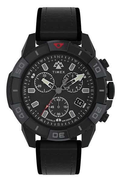 Generic Timex Men Chronograph Quartz Watch With Leather Strap Tw2W16000