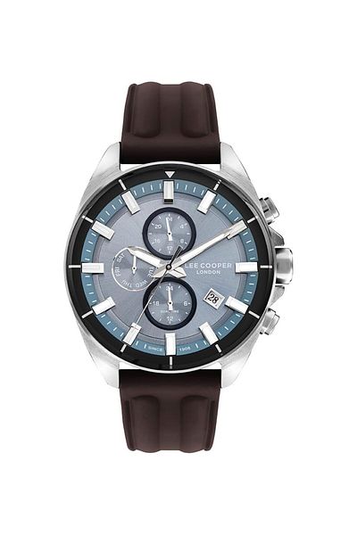 Generic Lee Cooper Men Vx9Ne1 Movement Watch Multi Function Display And Silicone Strap Lc07881 394 Brown