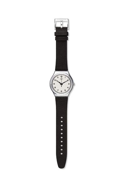 Generic Swatch Time Stainless Steel Swiss Quartz Leather Strap Brown 18 8 Casual Watch Model Yws101