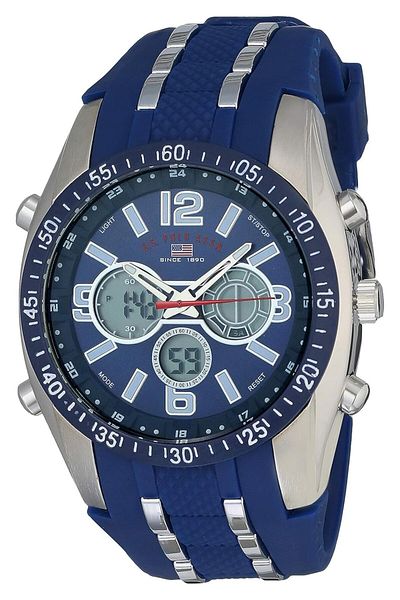 Generic U.S. Polo Assn. Mens Quartz Watch Analog Digital Display And Silicone Strap Us9284