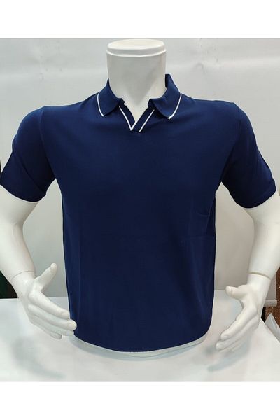 ADVANTE Güncüoglu Collar Mercerized Sleeve and Bottom Part Light Shirted Men's Knitwear T-Shirt