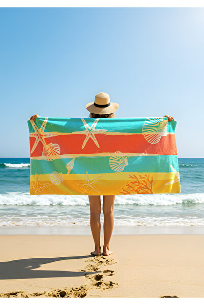 Viadela Prosop de plajă Tropical Starfish Conch – Model colorat de vară