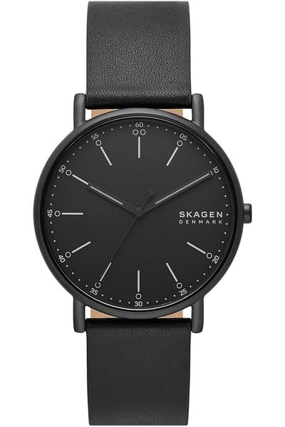 Generic Skagen Signatur Watch For Men Quartz Movement With Stainless Steel Leather Strap