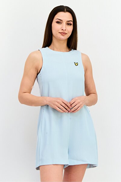 Lyle & Scott بدلة لعب نسائية بدون أكمام بشعار العلامة التجارية، فيروزي