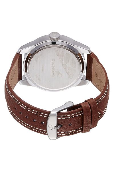Generic Fastrack Men Blue Dial Leather Band Watch 3152Kl01 Brown Strap