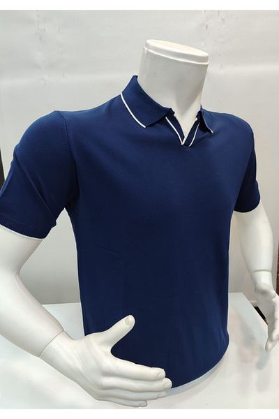ADVANTE Güncüoglu Collar Mercerized Sleeve and Bottom Part Light Shirted Men's Knitwear T-Shirt