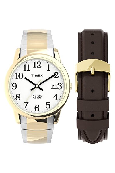 Generic ساعة تايمكس إيزي ريدر 35 مم بحزام توسعة وتاريخ