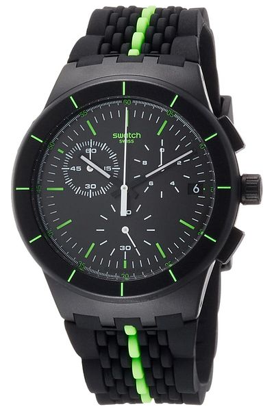 Generic Swatch Originals Laser Track Black Dial Silicone Strap Men Watch Susb409