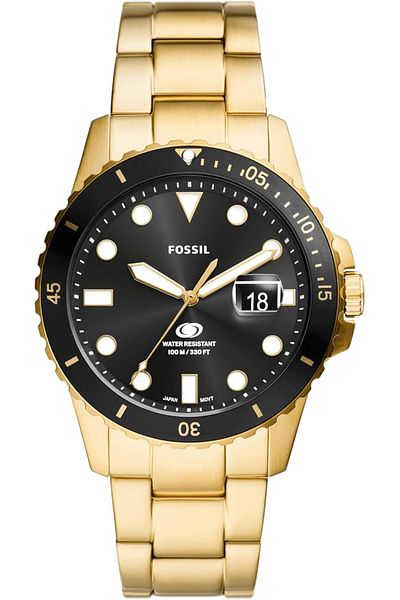 Generic Fossil Men Quartz Stainless Steel Three Hand Watch Color Gold Black Taper Model Fs6035