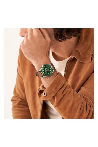 Generic Fossil Blue Watch For Men Quartz Movement With Stainless Steel Or Leather Strap