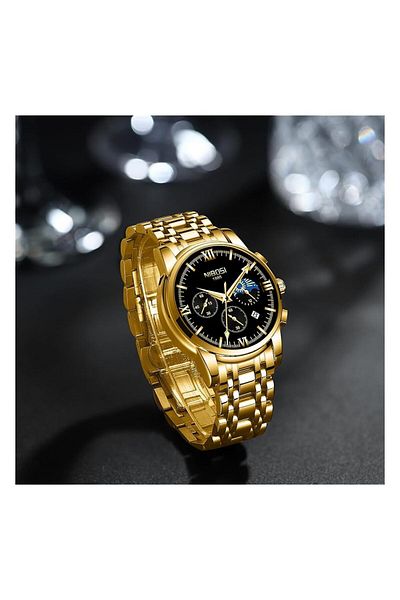 Generic Nibosi Men Watches Analog Minimalist Black Dial Watches For Men Business Chronograph Military Casual
