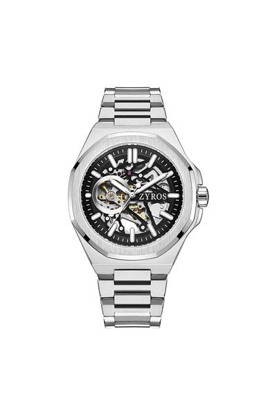 Generic Men Automatic Watch Silver Steel Black Dial